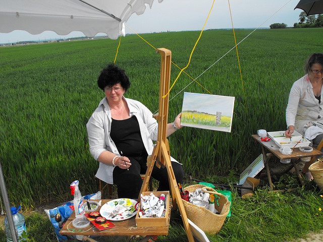 Marie Roure-Aerts, peinture au Parc naturel r�gional du Vexin Fran�ais